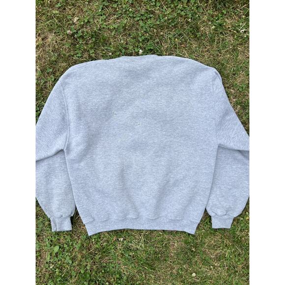 Vintage Y2K Russell Crewneck Sweatshirt Heather Grey Blank - Picture 4 of 9